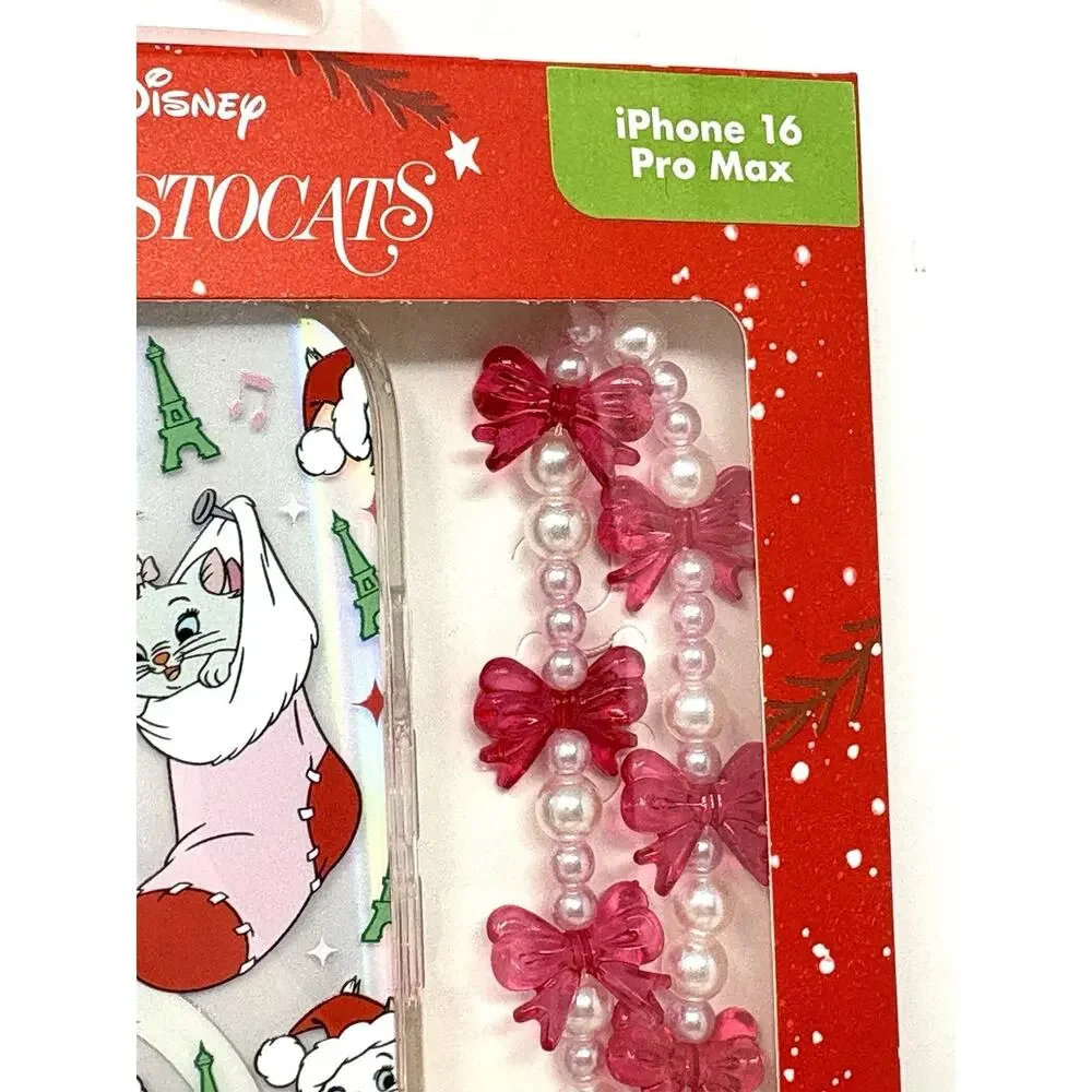 Disney Marie Aristocats Skinnydip iPhone 16 Pro Max Case Beaded Strap Christmas